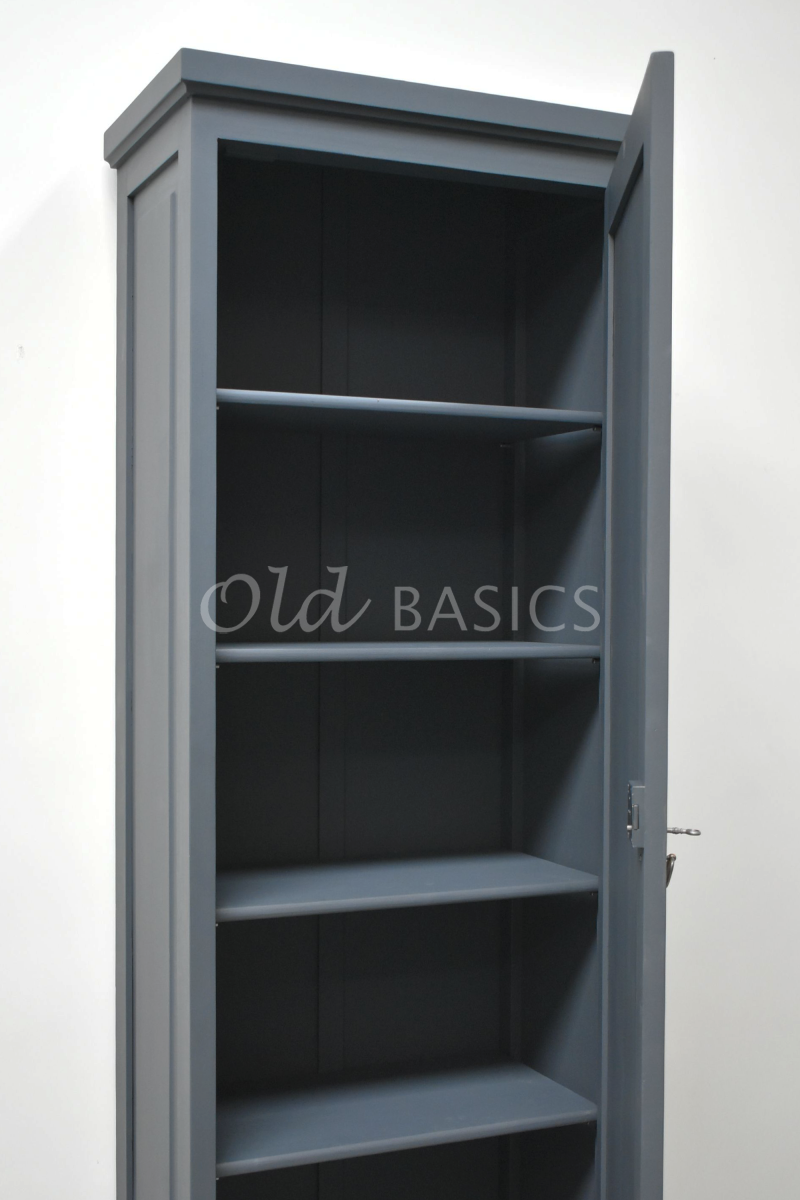 Detail van Smalle Kast Vertou, 1 deuren, RAL7016, grijs, materiaal hout